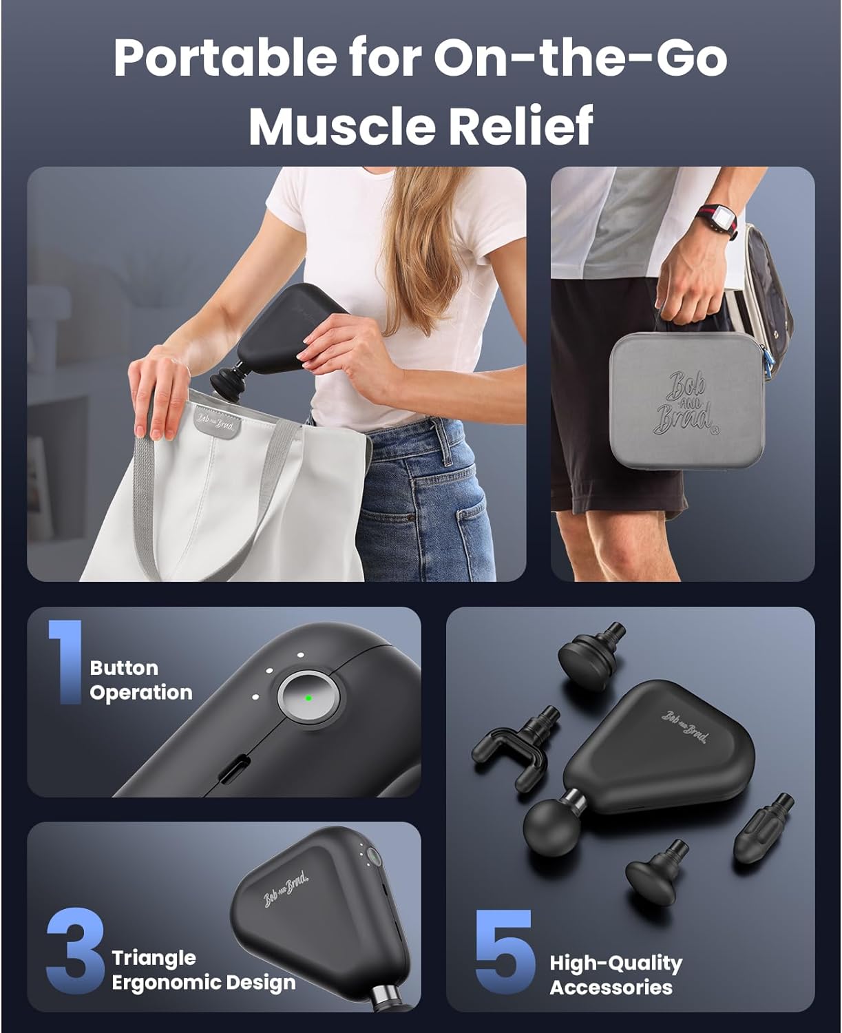 BOB AND BRAD Air 2 Massage Gun-Black