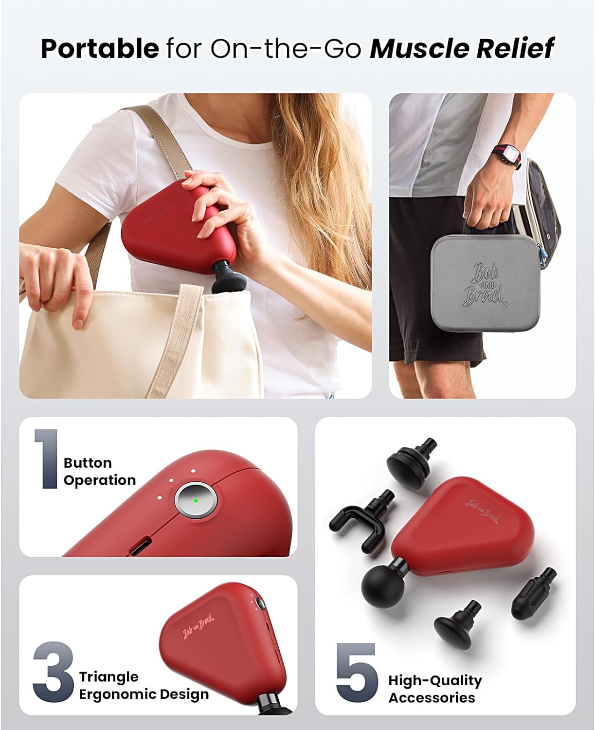 BOB AND BRAD Air 2 Massage Gun-Red