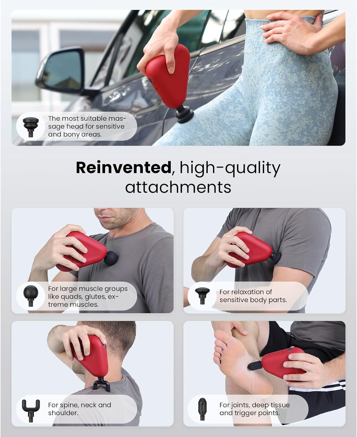 BOB AND BRAD Air 2 Massage Gun-Red