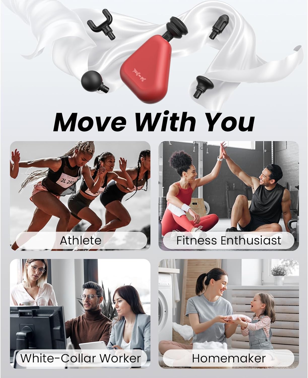 BOB AND BRAD Air 2 Massage Gun-Red