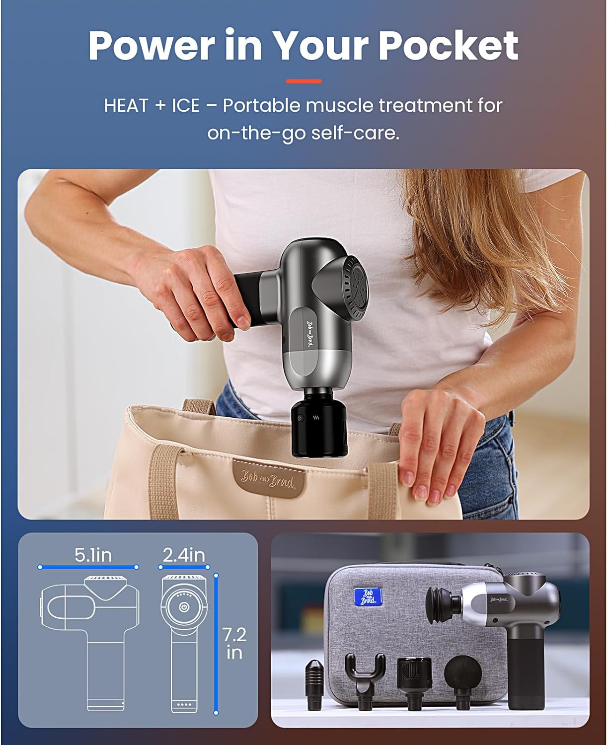 BOB AND BRAD C2 Massage Gun with Heat and Cold Therapy